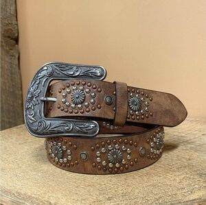 Nocona Women's Coppertone & Silvertone Studded Western Belt Size Large